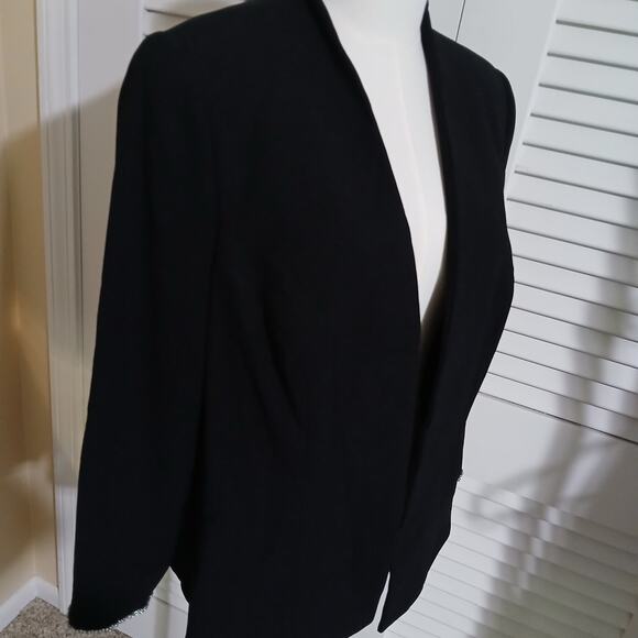 Vintage Junnie Leigh SZ12 Open Blazer Black With Rhinestone-Cuff Detail USA Made - Picture 6 of 14
